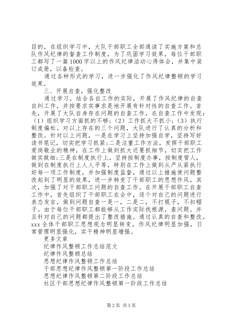 纪律作风整顿工作总结_第2页