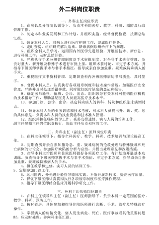 医院外科岗位职责范本