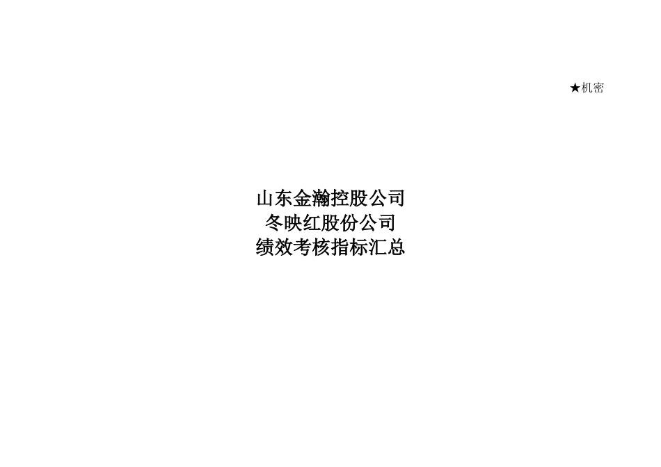 山东金瀚控股－冬映红股份－绩效考核指标库_第1页