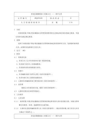 人力资源控制程序JFQ.P-O.03