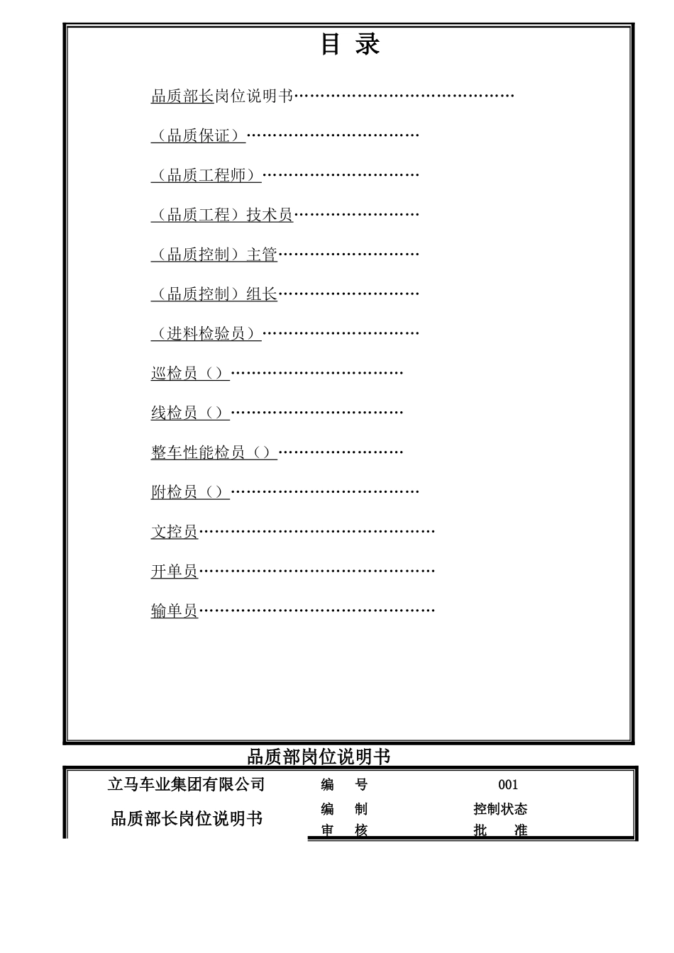 品质部长岗位说明书_第2页