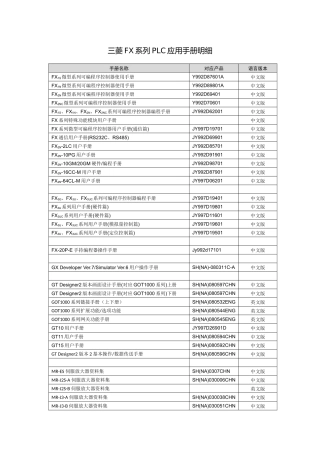 三菱FX系列PLC应用手册的明细
