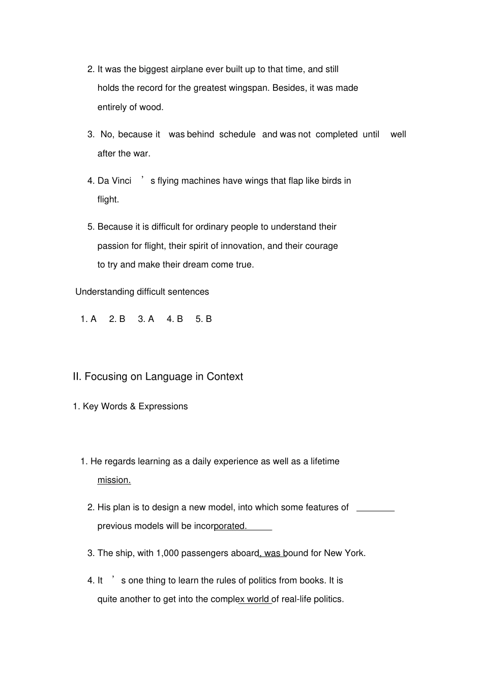 全新版大学进阶英语综合教程第二册答案u5keyto_第3页