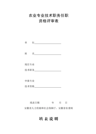 任职资格评审表