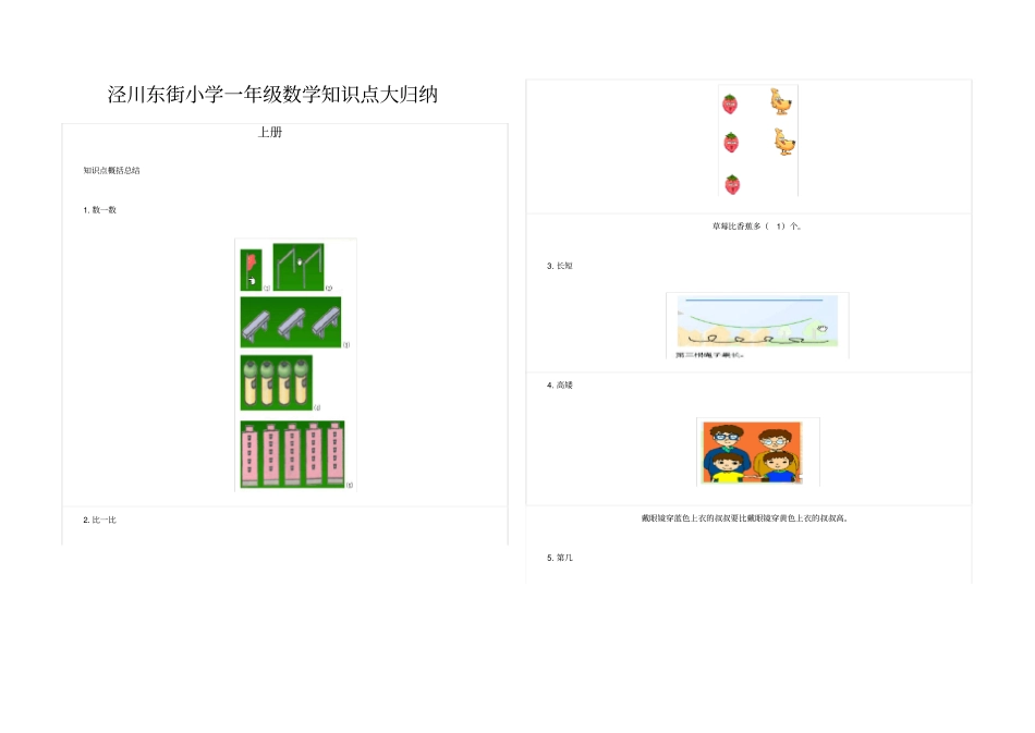 小学一年级数学知识点归纳_第1页