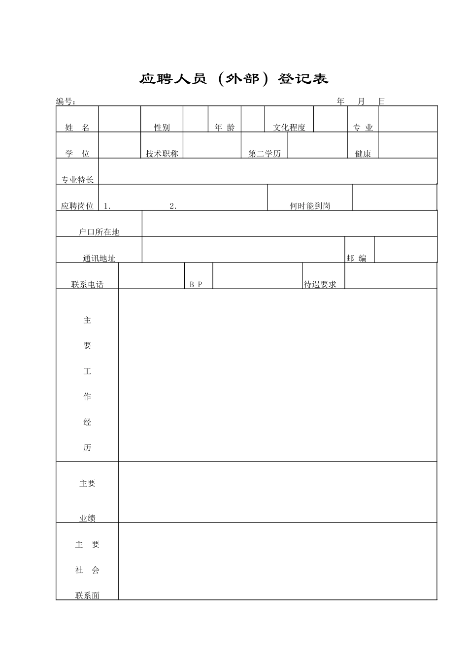 完整全套人事行政表格(共76页)_第1页
