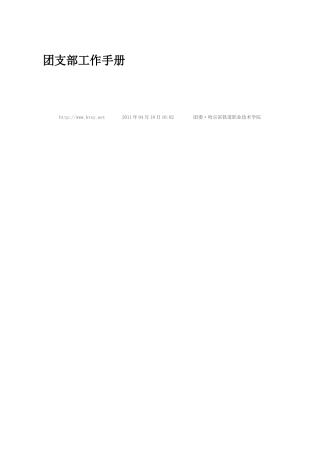 中国共青团团支部工作手册