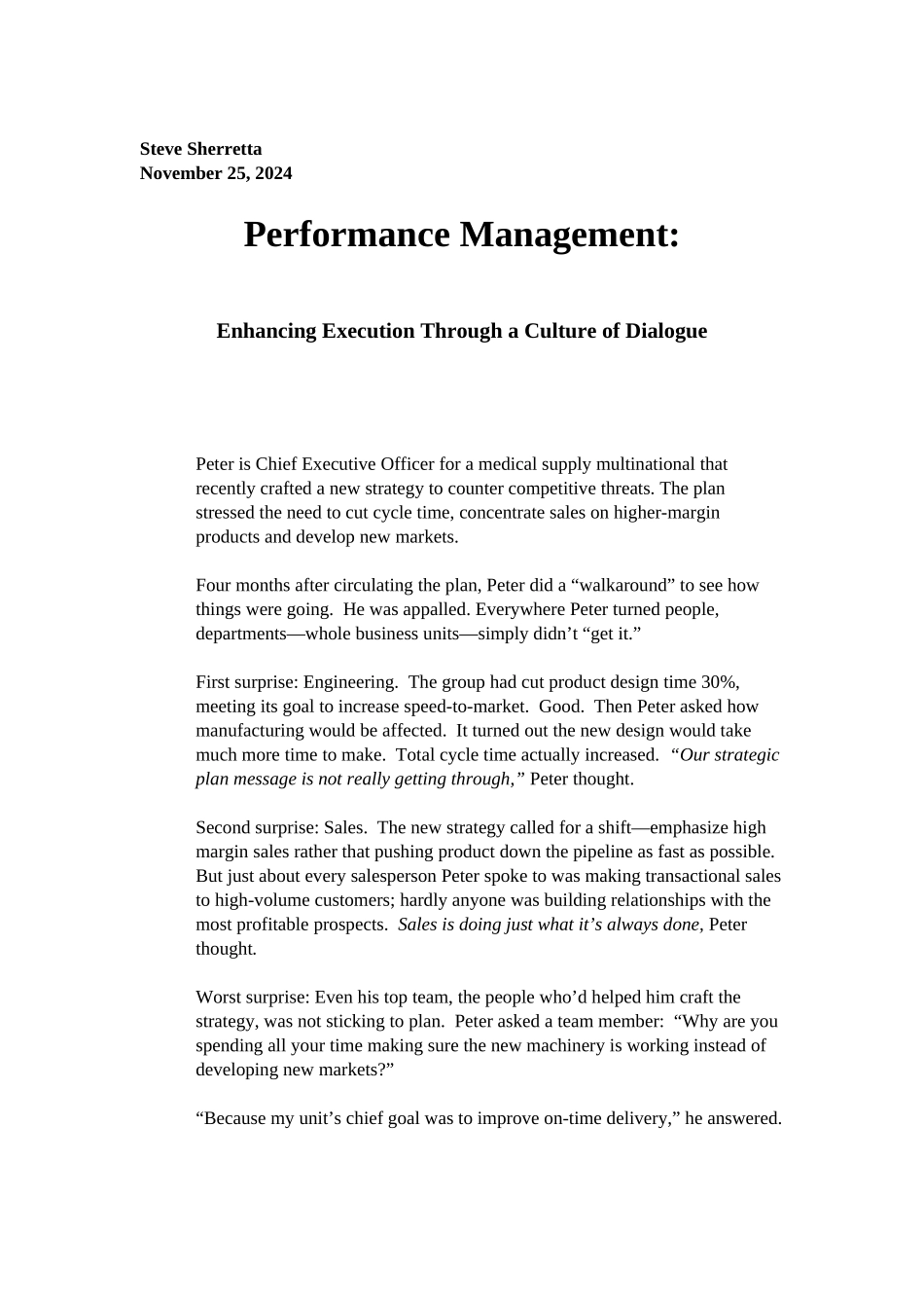 人力资源-PMworkingpape—绩效管理讲座_第1页