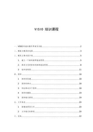 人力资源-VISIO的基本操作界面及功能培训课程