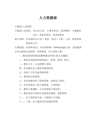 人力资源部岗位规范（ 32页）