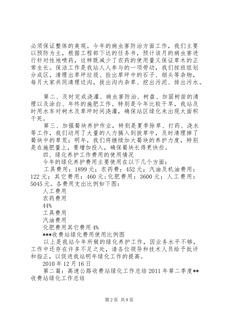 高速公路收费站年底绿化工作总结_第2页