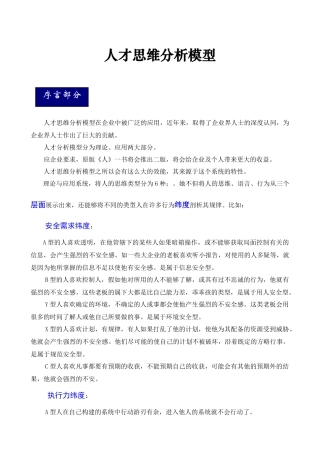 人力资源-GFT人才思维分析模型