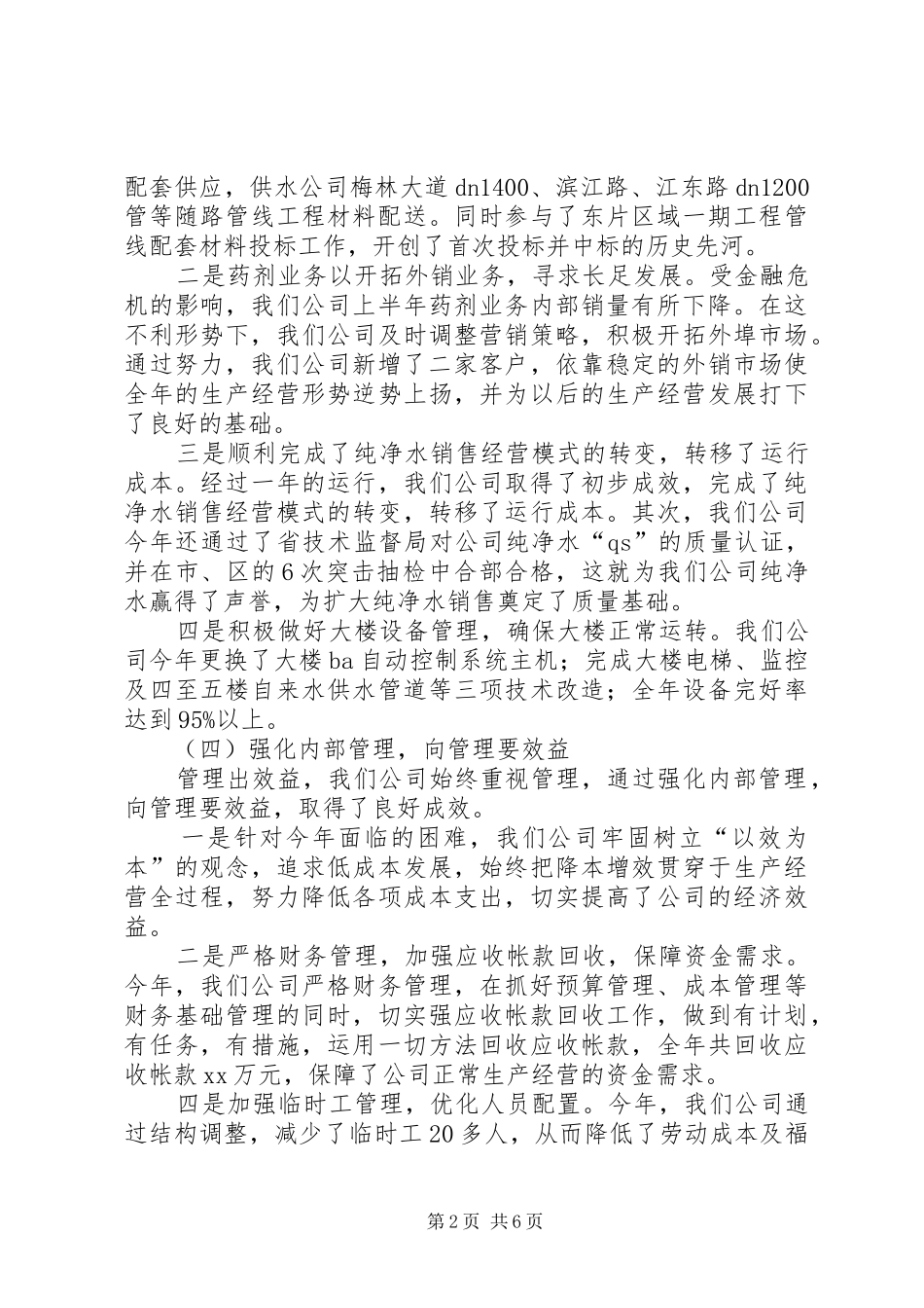 纯净水公司年终总结范文_第2页