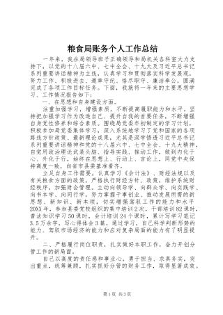 粮食局账务个人工作总结