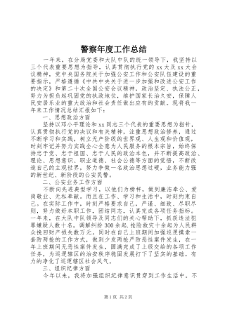 警察年度工作总结