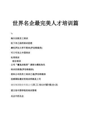 名企最完美人才培训篇