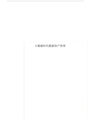 大数据的时代数据资产管理.docx