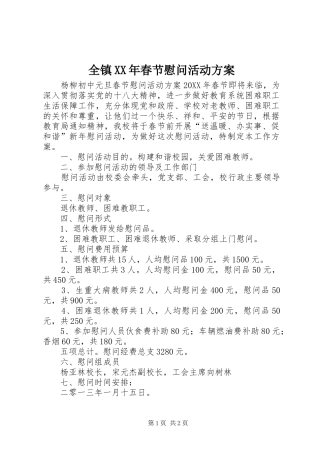 全镇春节慰问活动方案