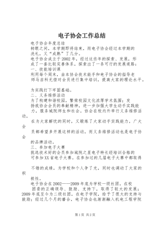 电子协会工作总结