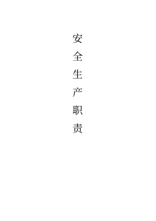 企业各级管理人员安全生产职责