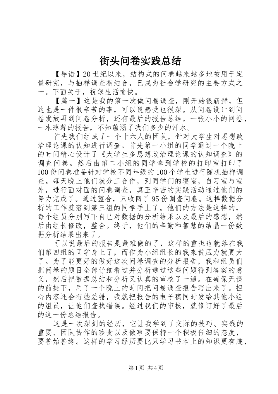 街头问卷实践总结_第1页