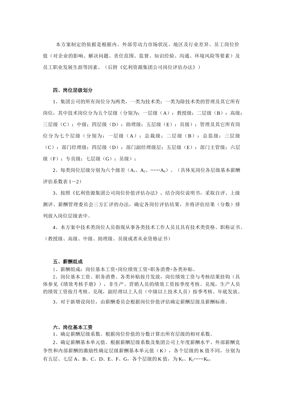 亿利资源集团某某年度薪酬方案_第2页