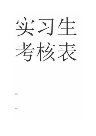 实习生考核表