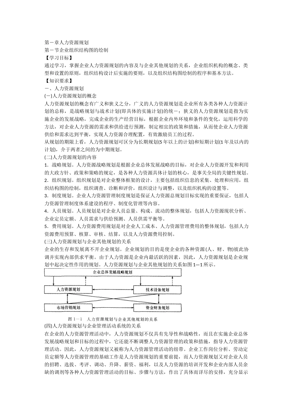 人力资源管理师三级教材下载第一章人力资源规划_第1页