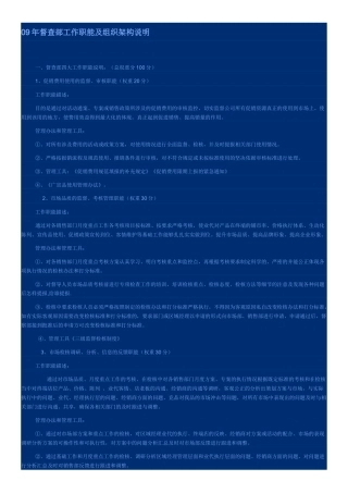 人力资源-09年督查部工作职能及组织架构说明