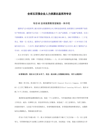 全球五百强人力资源总监专访