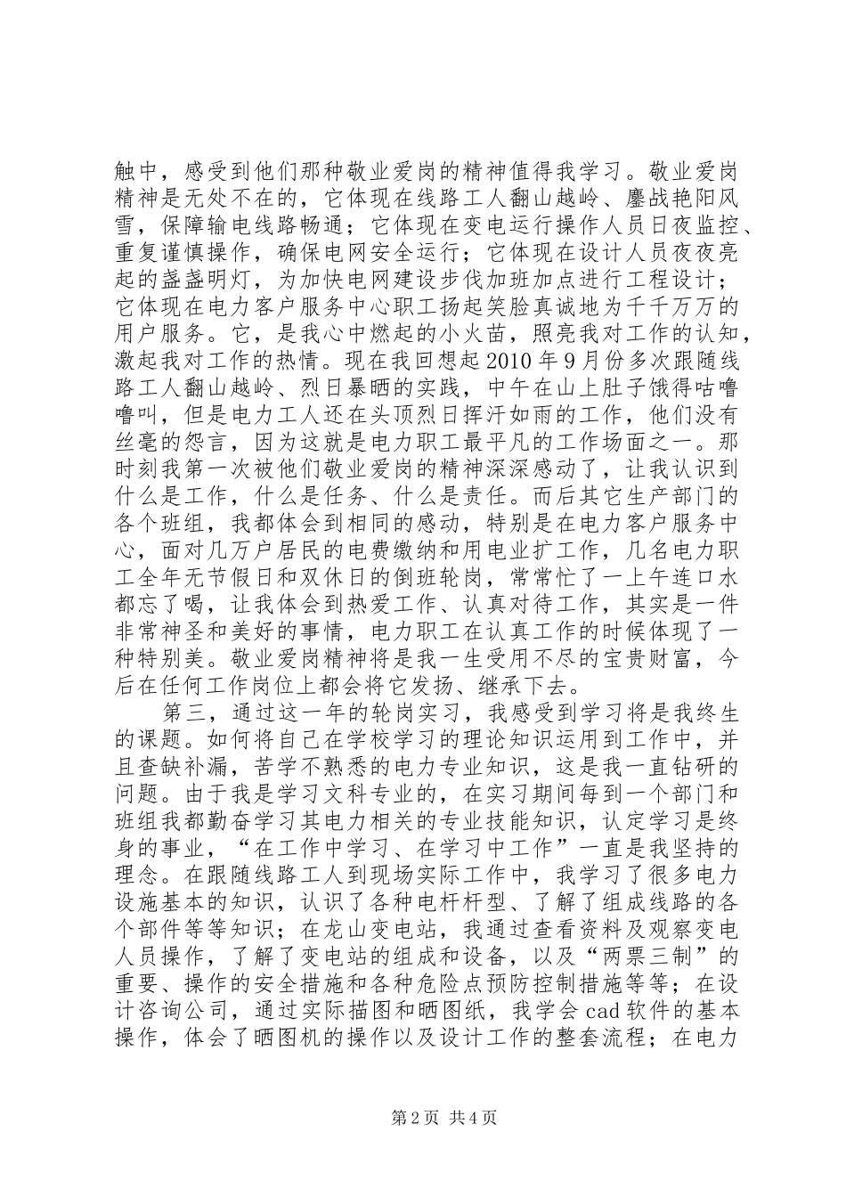 电力个人工作总结范文20XX年字_第2页