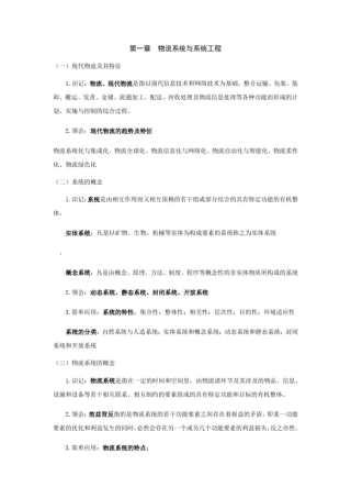 07724物流系统工程考点解析