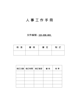人力资源-QS-HR人事工作手册
