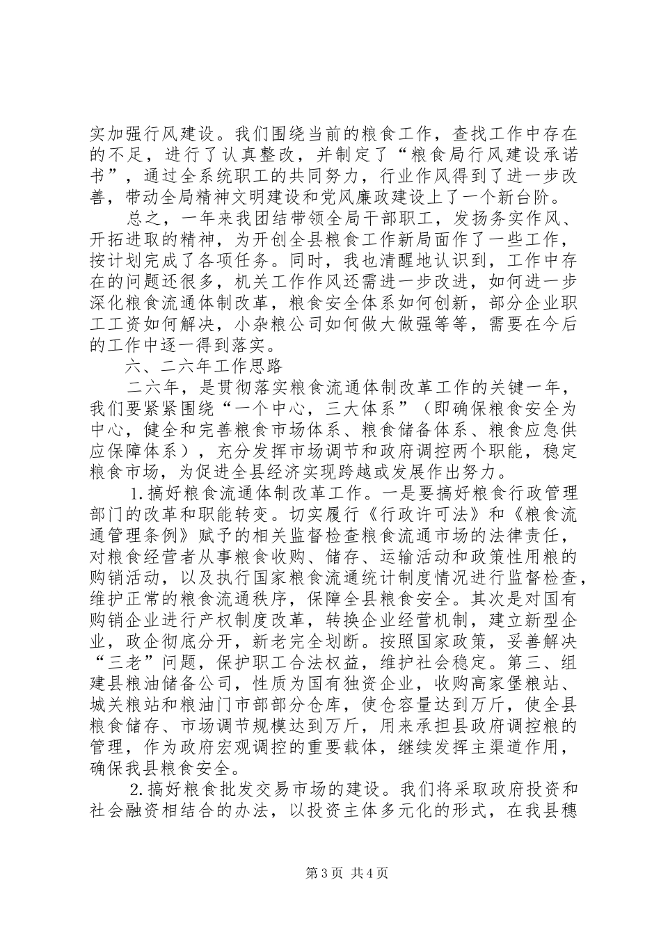 粮食局工作总结及工作思路_第3页