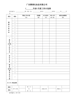 人力资源-kpi各式表单