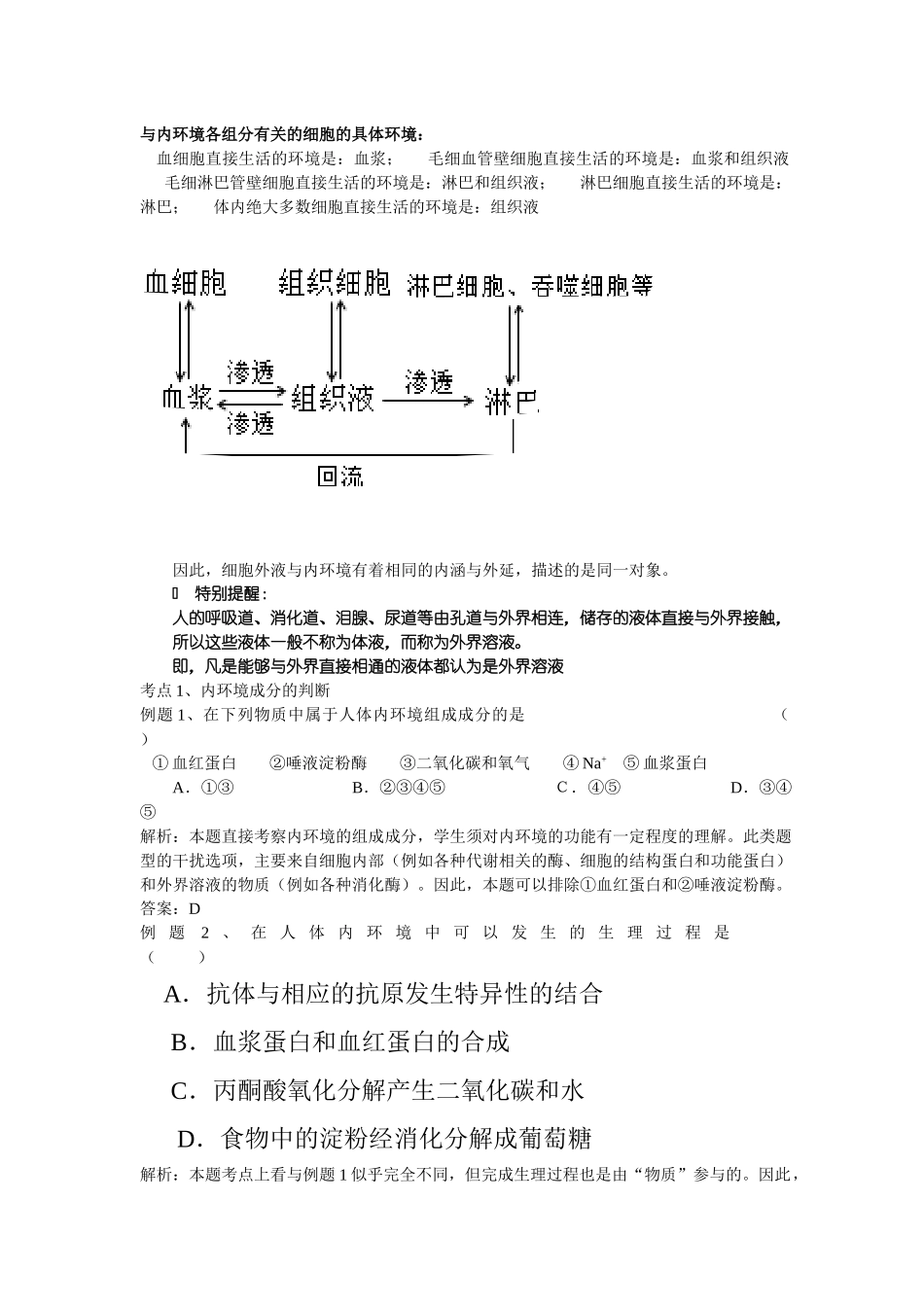 人体的内环境与稳态复习讲稿_第2页