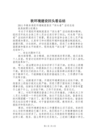 软环境建设回头看总结