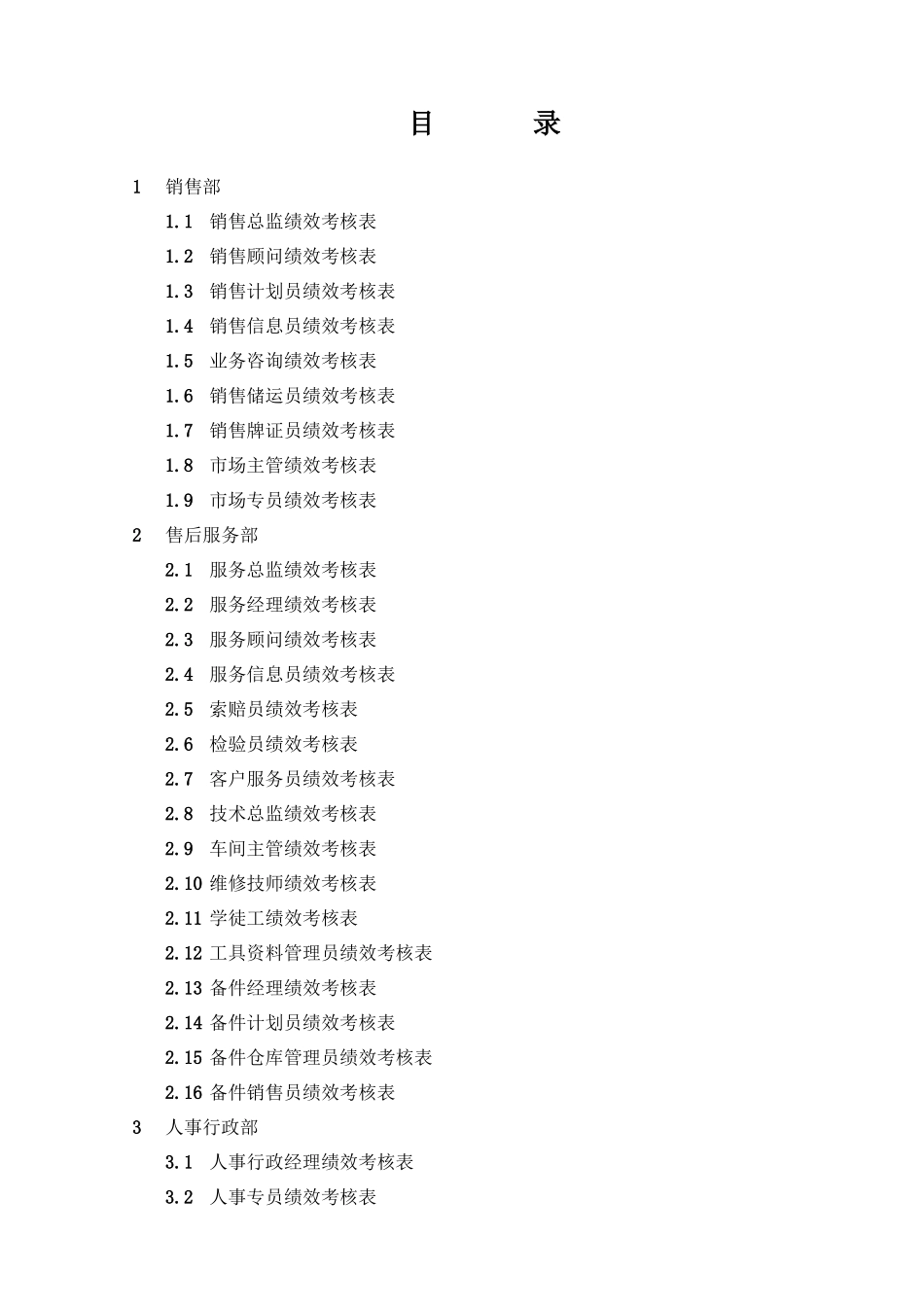 完整4S店各岗位员工绩效考核表_2[1]_第2页