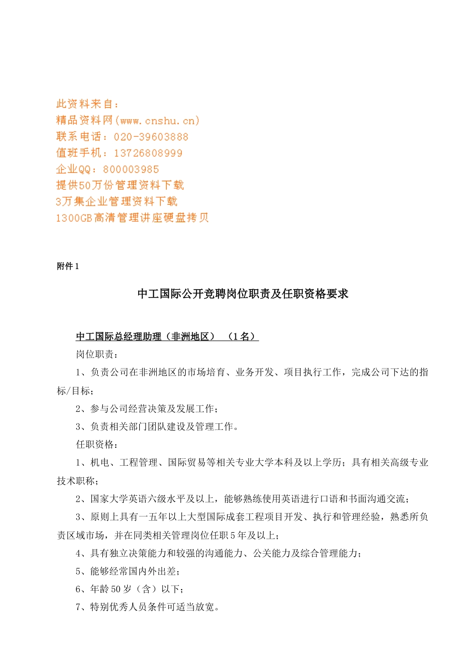 中工国际公开竞聘岗位职责说明_第1页