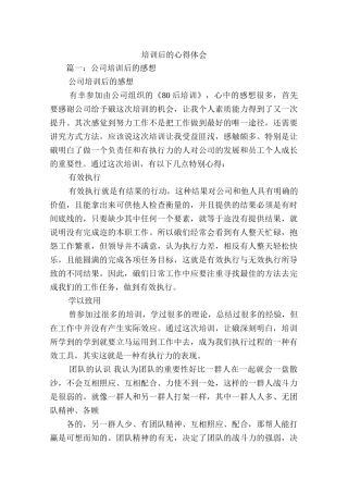 培训后的心得体会(31页)