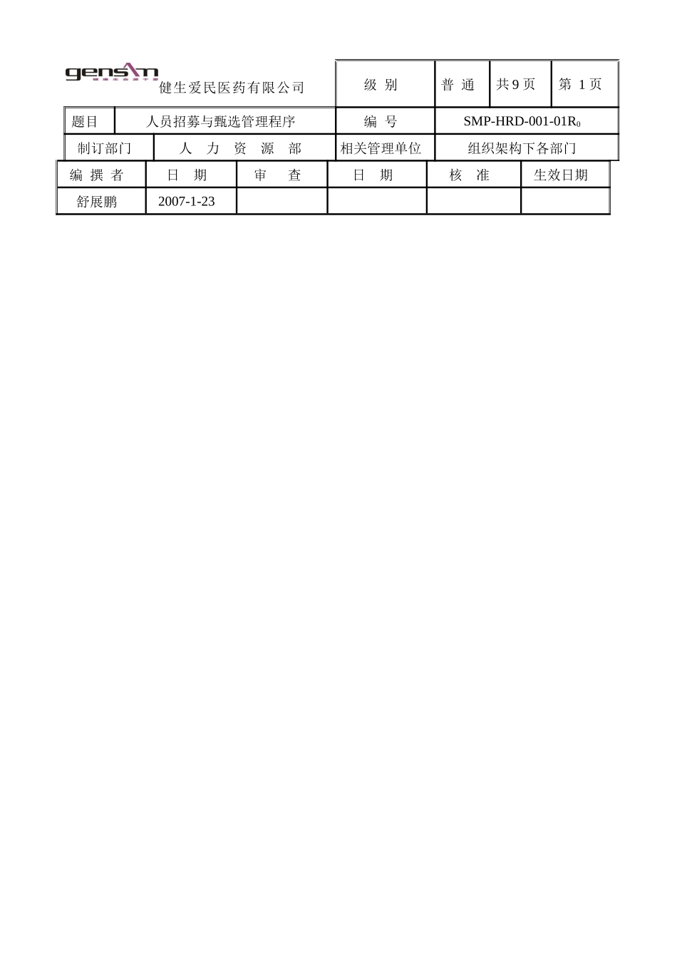 人员招募与甄选管理程序1_第1页