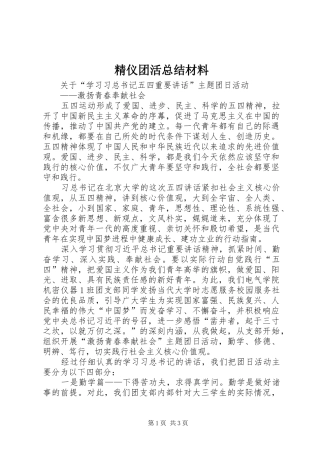 精仪团活总结材料