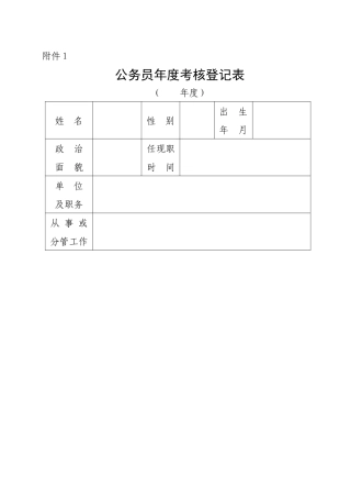 人力资源-XXXX年度最新公务员考核所需表格含参照