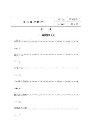 员工岗位描述（68页）