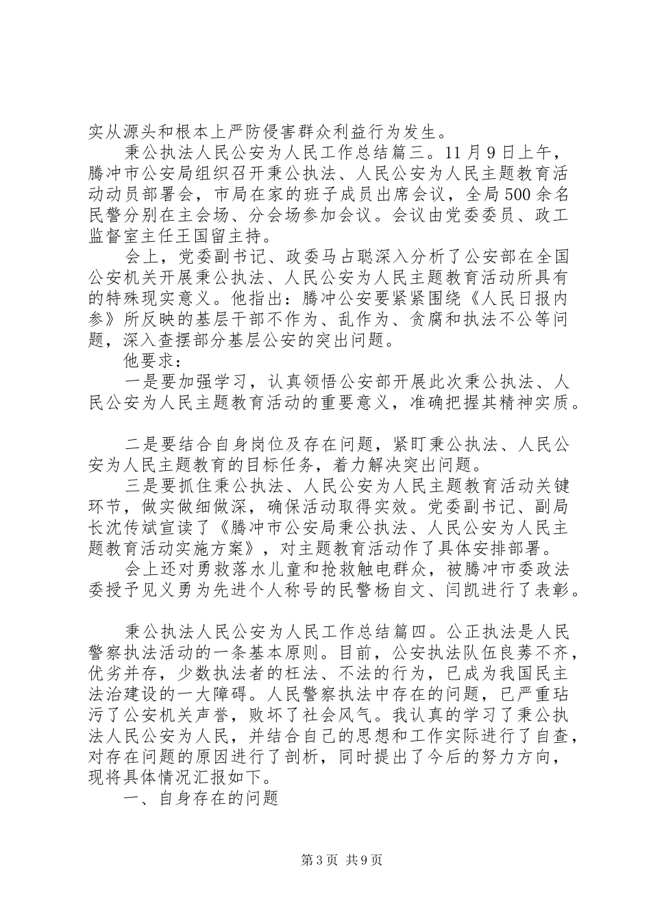 秉公执法人民公安为人民工作总结6篇_第3页