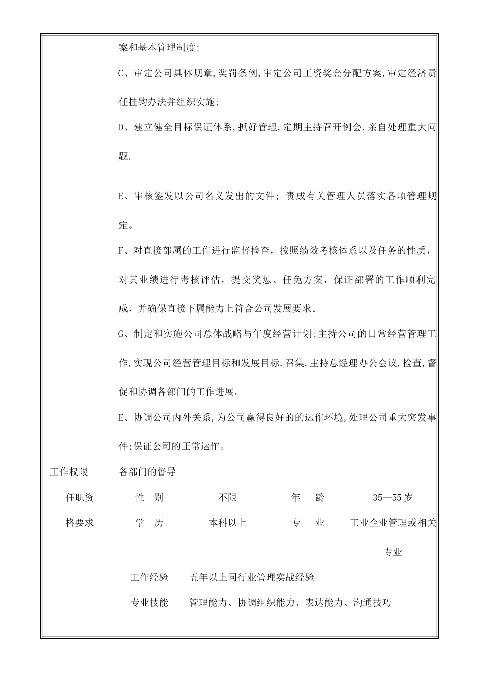 中山市某公司岗位职责规定_第3页