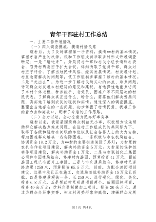 青年干部驻村工作总结