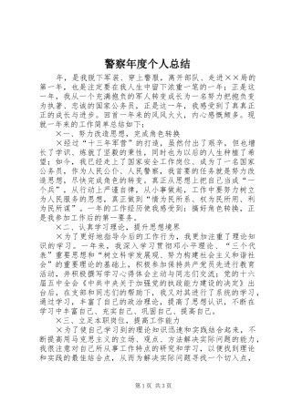 警察年度个人总结