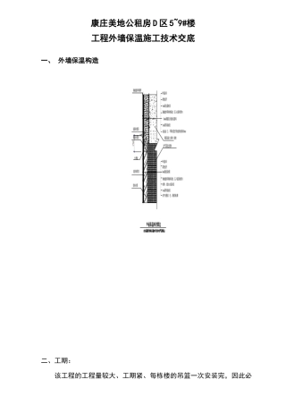 外墙保温施工技术交底