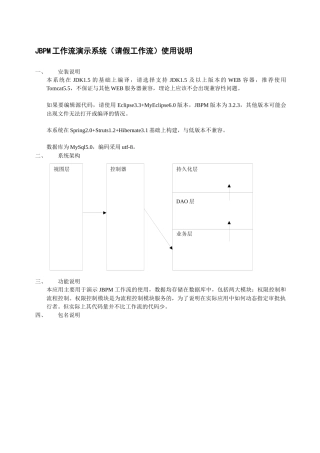 人力资源-JBPM工作流演示系统（请假工作流）使用说明